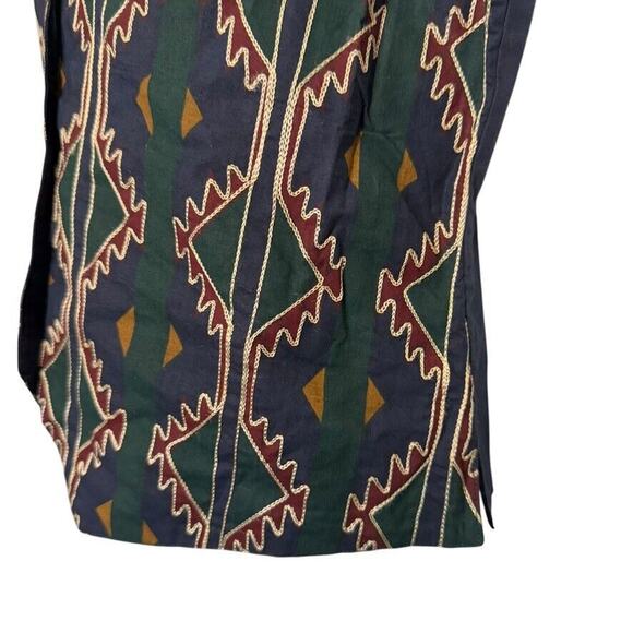 Stefano International Womens Vintage Embroidered Aztec Vest Top 80s Tie Back M - Picture 8 of 16